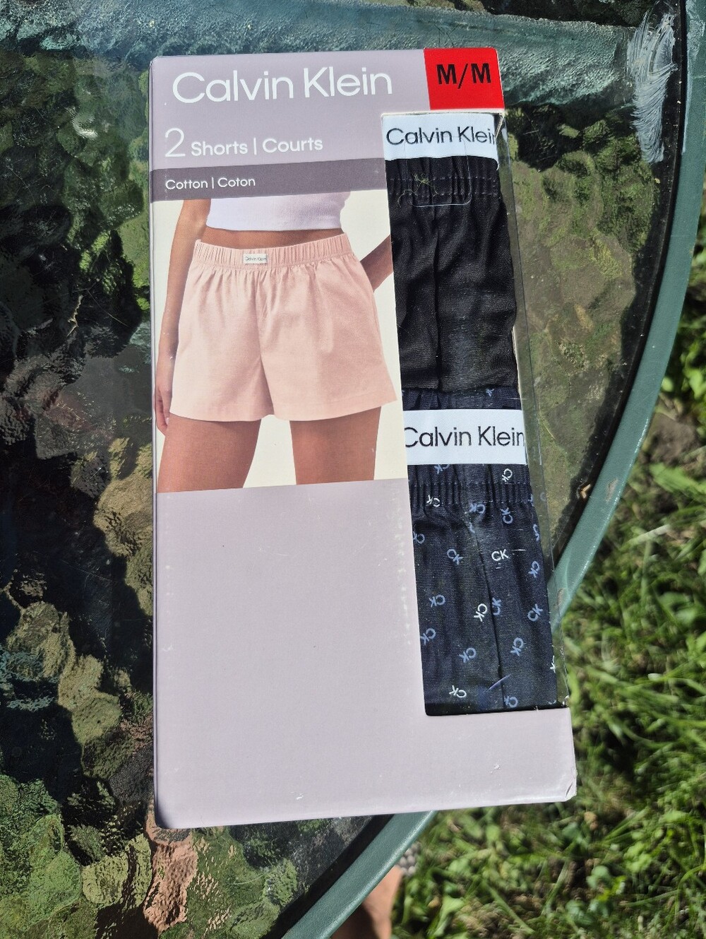 Calvin Klein Two-Pack Cotton Athletic/ Sleep Shorts — Pink & Black
